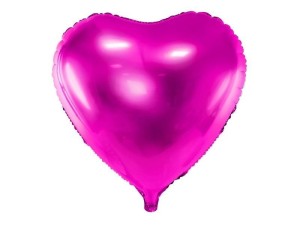 BALON FOLIOWY SERCE 45CM CIEMNY RÓŻ