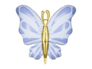 BALON FOLIOWY MOTYL 69X69CM BŁĘKIT