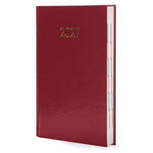 KALENDARZ 2027 A5 EKONOMICZNY DZIENNY BORDO
