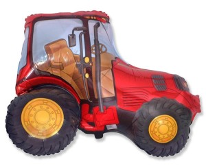 BALON FOLIOWY TRAKTOR CZERWONY 60CM