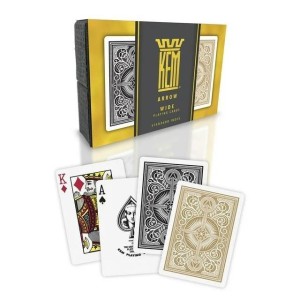 KARTY POKER ZESTAW CZARNO-ZŁOTE, QUINT