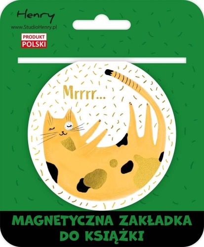 Zakładka magnetyczna kulka 2 kot żółty, Henry