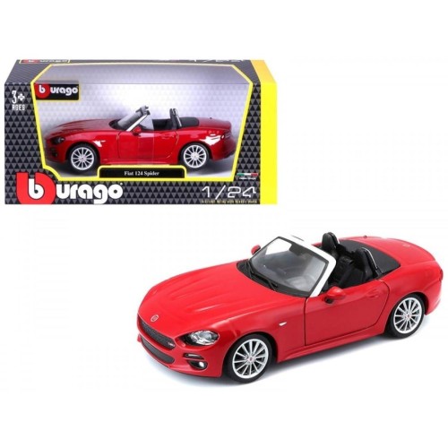 Fiat 124 Spider Silver 1:24 BBURAGO, BBurago