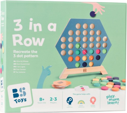 Drewniana gra 3 w rzędzie, BS Toys