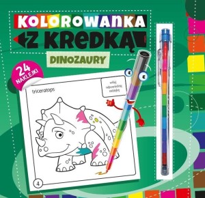 KOLOROWANKA Z KREDKĄ. DINOZAURY, PRACA ZBIOROWA