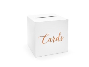 PUDEŁKO NA KOPERTY CARDS RÓŻOWE ZŁOTO 24X24X24CM