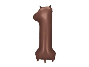 BALON FOLIOWY CYFRA 1 86CM MOCCA
