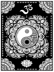 KOLOROWANKA WELWETOWA A4 MANDALA YINYANG