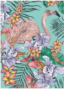KARNET B6 Z KOPERTĄ FLAMINGO