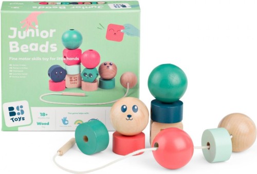 Drewniana nawlekanka Buźki, BS Toys