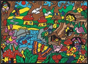 KOLOROWANKA WELWETOWA 47X35CM WIOSKA, COLORVELVET