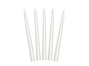 ŚWIECA STOŻKOWA PERŁOWA 24CM 10SZT