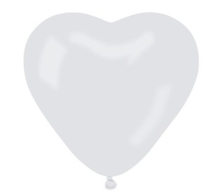 BALONY PASTELOWE SERCA BIAŁE 15CM 100SZT