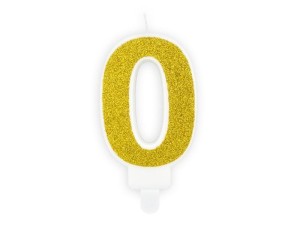 ŚWIECZKA URODZINOWA 0 ZŁOTY 7CM