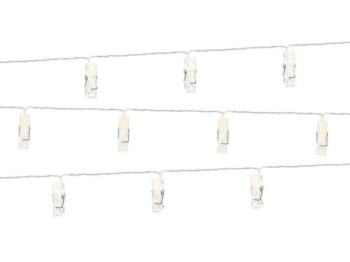 Lampki LED klamerki bezbarwne 1.4m
