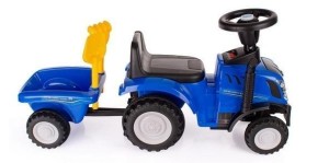 JEŹDZIK TRAKTOR NEW HOLLAND Z PRZYCZEPKĄ NIEBIESKI
