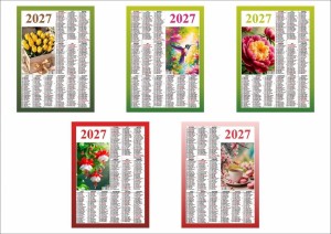KALENDARZ 2027 PLAKIETKA TULIPANY