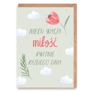 KARTKA ŚLUBNA KWIATY, EKO KOPERTA