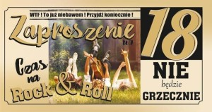 ZAPROSZENIE URODZINY 18 (10SZT)