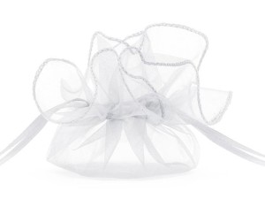 WORECZKI Z ORGANZY BIAŁE 25CM 10SZT
