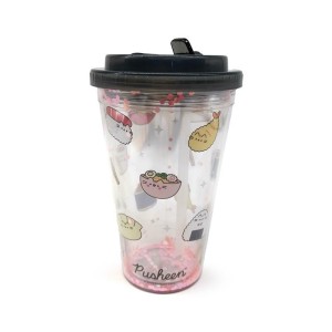 KUBEK ZE SŁOMKĄ I POKRYWKĄ PUSHEEN SUSHI CAT