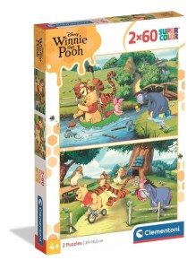 PUZZLE 2X60 WINNIE THE POOH 100, CLEMENTONI