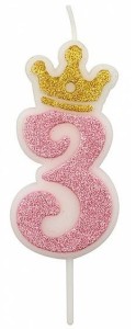 ŚWIECZKA 3 RÓŻOWA 6,8CM PARTY GO
