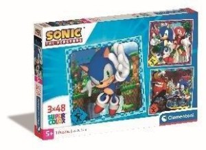 PUZZLE 3X48 SUPER KOLOR SONIC, CLEMENTONI