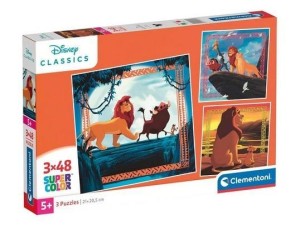 PUZZLE 3 X48 SUPER KOLOR LION KING, CLEMENTONI