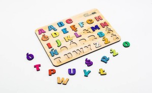 DREWNIANA UKŁADANKA - ALFABET, PUZZLEOK
