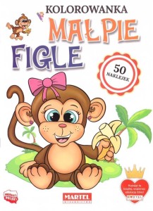 KOLOROWANKA MAŁPIE FIGLE Z NAKLEJKAMI