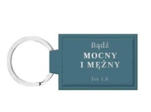 BRELOK SKÓRZANY - BĄDŹ MOCNY, SZARON