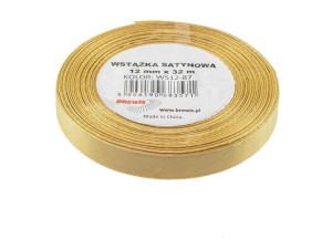 WSTĄŻKA SATYNOWA ZŁOTA 12MMX32M