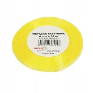 WSTĄŻKA SATYNOWA KANARKOWY 6MM X 32M