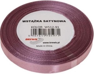 WSTĄŻKA SATYNOWA CIEMNY RÓŻ12MM X 32M