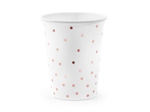 KUBECZKI KROPKI BIAŁE 260ML 6SZT