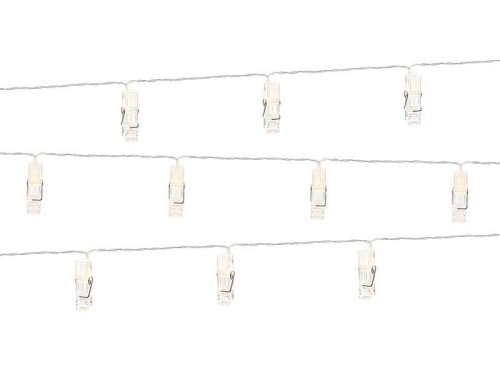 Lampki LED klamerki bezbarwne 1.4m
