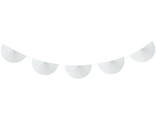 Girlanda papierowa W&C Wachlarze biała 300cm