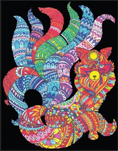 Kolorowanka welwetowa 47x35cm Kitsune Lis...