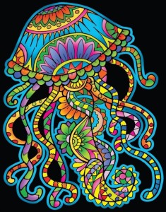 KOLOROWANKA WELWETOWA 47X35CM MEDUZA