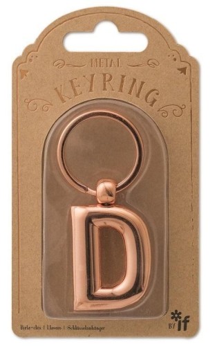 Metalowy brelok do kluczy litera D Keyring, IF