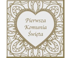 SERWETKI KOMUNIA SERCE ZŁOTE 33X33CM 20SZT