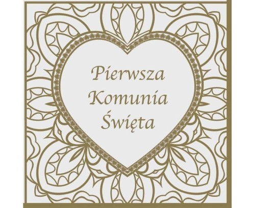Serwetki Komunia serce złote 33x33cm 20szt
