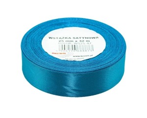 WSTĄŻKA SATYNOWA TURKUSOWA 25MMX32M