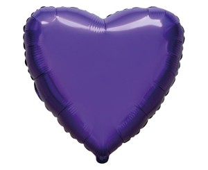 BALON FOLIOWY SERCE FIOLETOWE 45CM