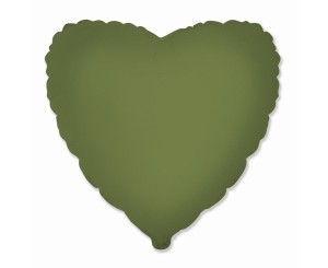 BALON FOLIOWY SERCE MATOWE OLIVE GREEN 45CM