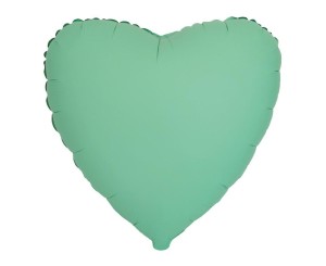BALON FOLIOWY SERCE MATOWY MIĘTOWY 45CM