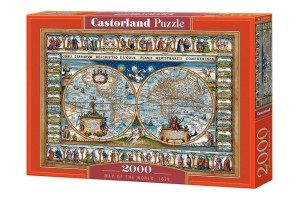 PUZZLE 2000 MAPA ŚWIATA CASTOR, CASTORLAND