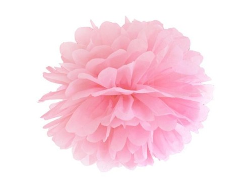 Pompon bibułowy jasno różowy 25cm
