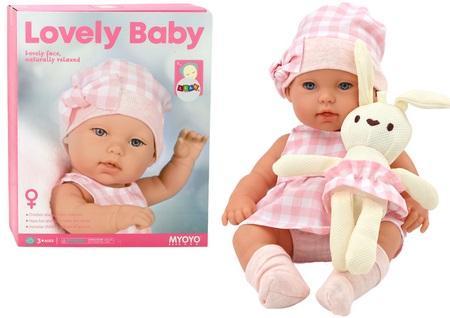 Lalka bobas w nosidełku króliczek, Leantoys